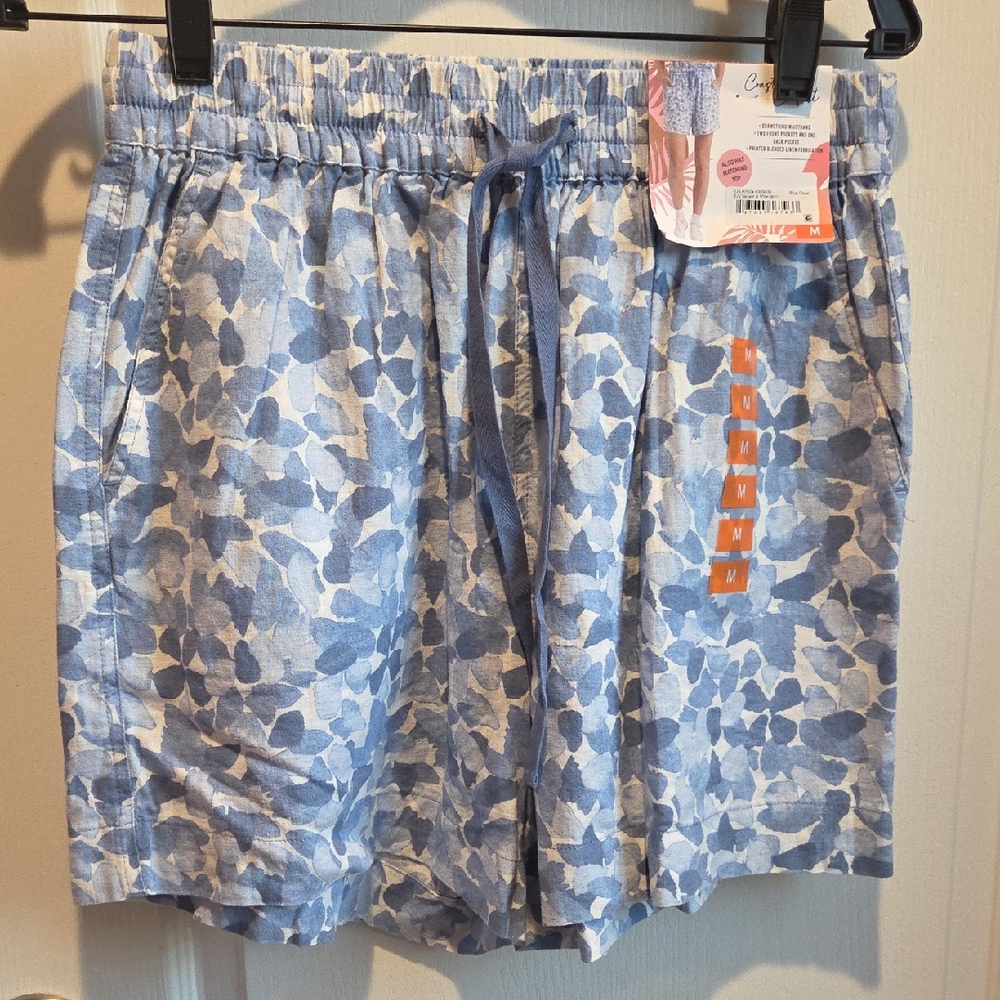 Comfy Blue Patterned Women's Athletic Shorts